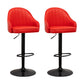 Adjustable Armed Swivel Barstools Faux Leather Bar Stools with Metal Legs