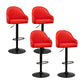 Adjustable Armed Swivel Barstools Faux Leather Bar Stools with Metal Legs