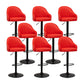 Adjustable Armed Swivel Barstools Faux Leather Bar Stools with Metal Legs