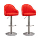 Adjustable Armed Swivel Barstools Faux Leather Bar Stools with Metal Legs