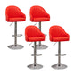 Adjustable Armed Swivel Barstools Faux Leather Bar Stools with Metal Legs