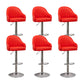 Adjustable Armed Swivel Barstools Faux Leather Bar Stools with Metal Legs