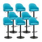 Adjustable Armed Swivel Barstools Faux Leather Bar Stools with Metal Legs