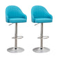 Adjustable Armed Swivel Barstools Faux Leather Bar Stools with Metal Legs