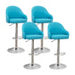 Adjustable Armed Swivel Barstools Faux Leather Bar Stools with Metal Legs