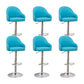Adjustable Armed Swivel Barstools Faux Leather Bar Stools with Metal Legs