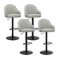 Adjustable Armed Swivel Barstools Faux Leather Bar Stools with Metal Legs