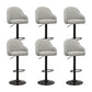 Adjustable Armed Swivel Barstools Faux Leather Bar Stools with Metal Legs
