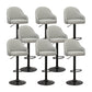 Adjustable Armed Swivel Barstools Faux Leather Bar Stools with Metal Legs