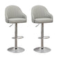 Adjustable Armed Swivel Barstools Faux Leather Bar Stools with Metal Legs