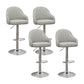 Adjustable Armed Swivel Barstools Faux Leather Bar Stools with Metal Legs