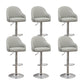 Adjustable Armed Swivel Barstools Faux Leather Bar Stools with Metal Legs