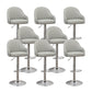 Adjustable Armed Swivel Barstools Faux Leather Bar Stools with Metal Legs
