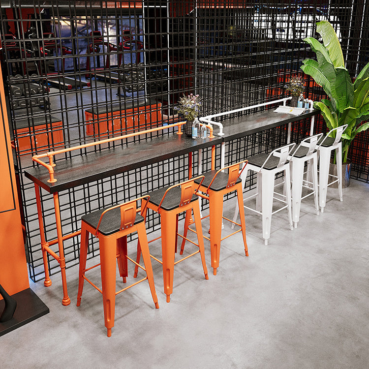 Indoor Contemporary Bar Dining Table Rectangle Metal Legs Bar Table Clearhalo 'Bar Furniture' 'Bar Tables' 'bar_tables' 'furn' 'furn_bar_tables' 'Furniture' 'Kitchen & Dining Furniture' 7407674