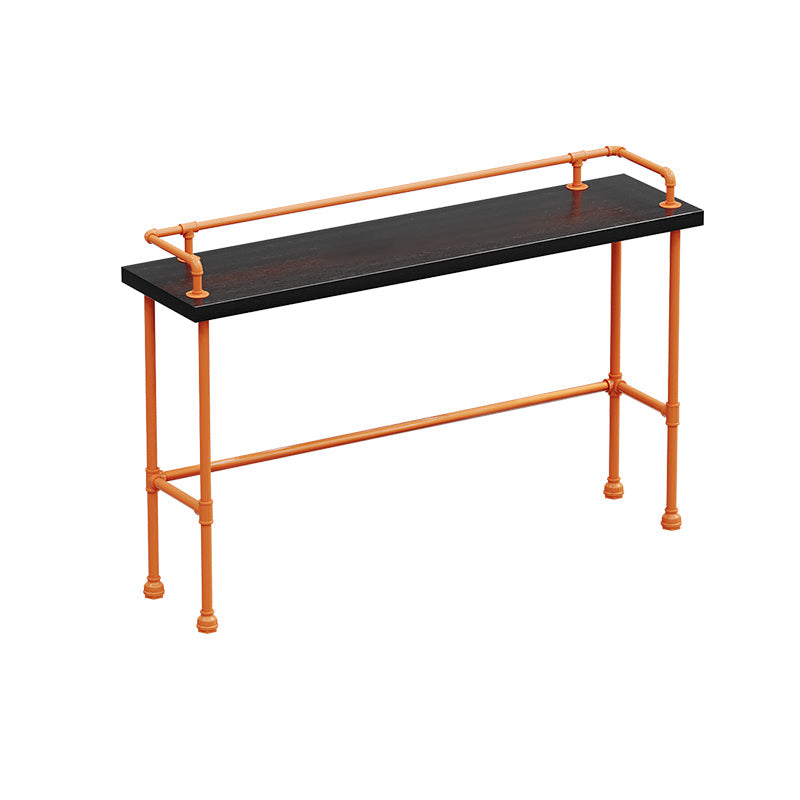 Indoor Contemporary Bar Dining Table Rectangle Metal Legs Bar Table 70.9"L x 17.7"W x 41.3"H Without Chairs Clearhalo 'Bar Furniture' 'Bar Tables' 'bar_tables' 'furn' 'furn_bar_tables' 'Furniture' 'Kitchen & Dining Furniture' 7407675