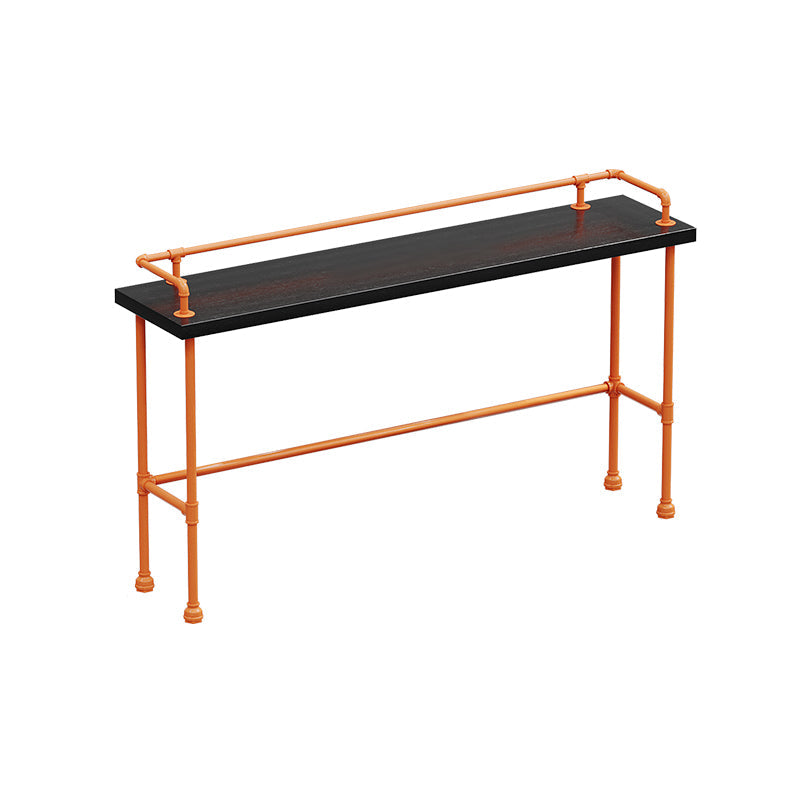 Indoor Contemporary Bar Dining Table Rectangle Metal Legs Bar Table 78.7"L x 17.7"W x 41.3"H Without Chairs Clearhalo 'Bar Furniture' 'Bar Tables' 'bar_tables' 'furn' 'furn_bar_tables' 'Furniture' 'Kitchen & Dining Furniture' 7407677