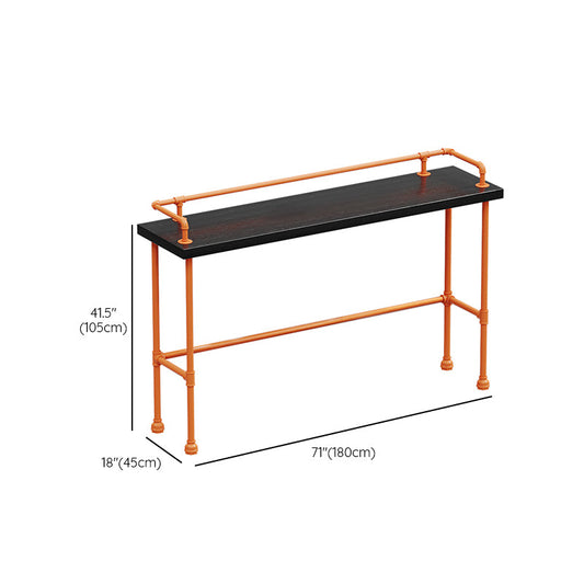 Mesa de comedor de barra contemporánea de las patas de metal rectangulares mesa de barra