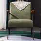 Poltrona di accento moderno di metà secolo in velluto a coste e metallo