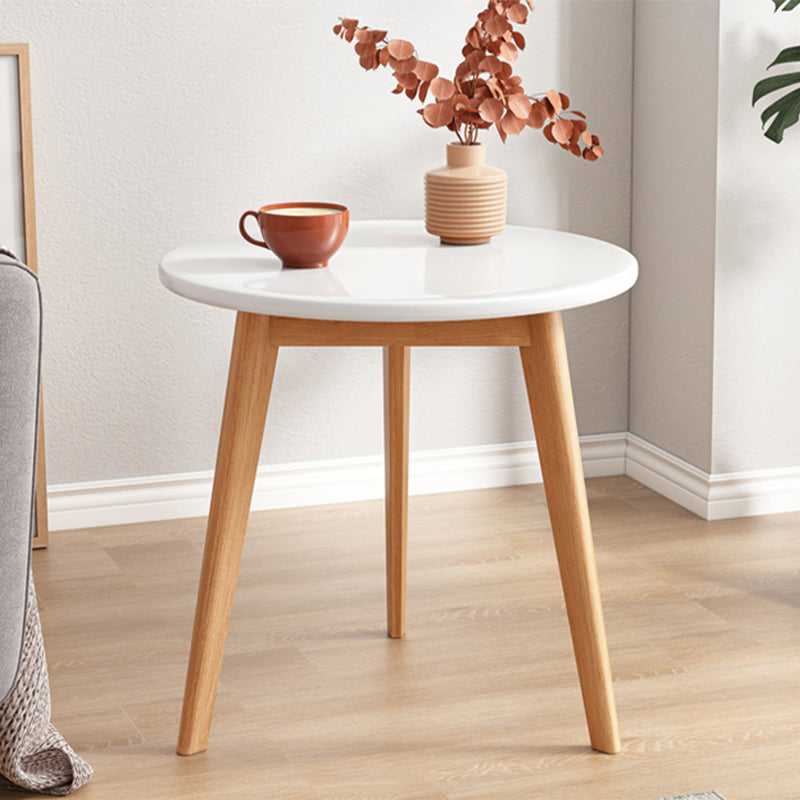 1 Cocktail Table Round Wood Modern 3 Legs Single Coffee Table 16"L x 16"W x 18"H White Shelves Not Included Clearhalo 'Coffee & Accent Tables' 'Coffee Tables' 'coffee_tables' 'furn' 'furn_coffee_tables' 'Furniture' 'Living Room Furniture' 7407757