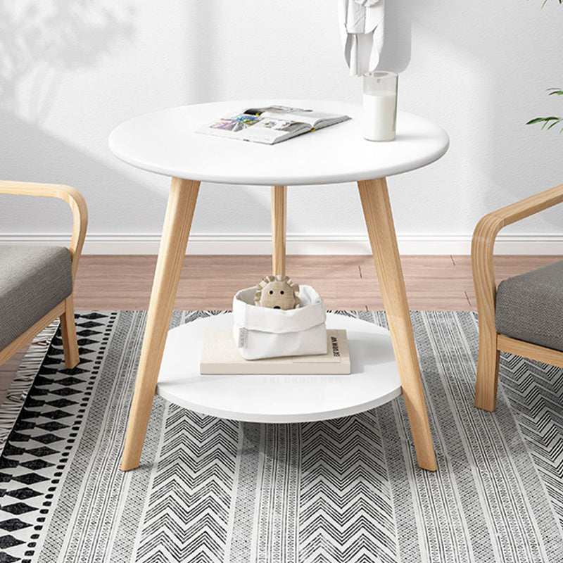 1 Cocktail Table Round Wood Modern 3 Legs Single Coffee Table Clearhalo 'Coffee & Accent Tables' 'Coffee Tables' 'coffee_tables' 'furn' 'furn_coffee_tables' 'Furniture' 'Living Room Furniture' 7407760