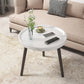Wood Cocktail Table 3 Legs Modern Single Coffee Table with Shelf 20"L x 20"W x 19"H White Clearhalo 'Coffee & Accent Tables' 'Coffee Tables' 'coffee_tables' 'furn' 'furn_coffee_tables' 'Furniture' 'Living Room Furniture' 7407790