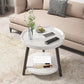 Wood Cocktail Table 3 Legs Modern Single Coffee Table with Shelf 16"L x 16"W x 19"H White Clearhalo 'Coffee & Accent Tables' 'Coffee Tables' 'coffee_tables' 'furn' 'furn_coffee_tables' 'Furniture' 'Living Room Furniture' 7407791