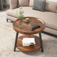 Wood Cocktail Table 3 Legs Modern Single Coffee Table with Shelf 20"L x 20"W x 19"H Walnut Clearhalo 'Coffee & Accent Tables' 'Coffee Tables' 'coffee_tables' 'furn' 'furn_coffee_tables' 'Furniture' 'Living Room Furniture' 7407797
