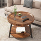 Wood Cocktail Table 3 Legs Modern Single Coffee Table with Shelf 24"L x 24"W x 19"H Walnut Clearhalo 'Coffee & Accent Tables' 'Coffee Tables' 'coffee_tables' 'furn' 'furn_coffee_tables' 'Furniture' 'Living Room Furniture' 7407799