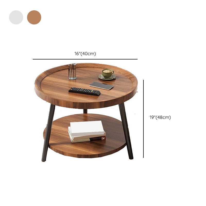 Wood Cocktail Table 3 Legs Modern Single Coffee Table with Shelf Clearhalo 'Coffee & Accent Tables' 'Coffee Tables' 'coffee_tables' 'furn' 'furn_coffee_tables' 'Furniture' 'Living Room Furniture' 7407804