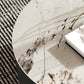 Stone Coffee Table Pedestal Nesting Coffee Table Set with Drawer