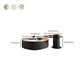 Stone Coffee Table Pedestal Nesting Coffee Table Set with Drawer