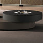 Nesting Coffee Table Set Oval Pedestal Wood Coffee Table with Drawer