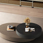 Nesting Coffee Table Set Oval Pedestal Wood Coffee Table with Drawer
