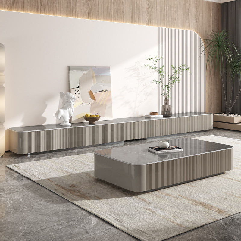 Pedestal Glam Coffee Table Rectangle Slate Single Coffee Table with Drawer Clearhalo 'Coffee & Accent Tables' 'Coffee Tables' 'coffee_tables' 'furn' 'furn_coffee_tables' 'Furniture' 'Living Room Furniture' 7407840