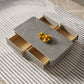 Pedestal Glam Coffee Table Rectangle Slate Single Coffee Table with Drawer Clearhalo 'Coffee & Accent Tables' 'Coffee Tables' 'coffee_tables' 'furn' 'furn_coffee_tables' 'Furniture' 'Living Room Furniture' 7407848