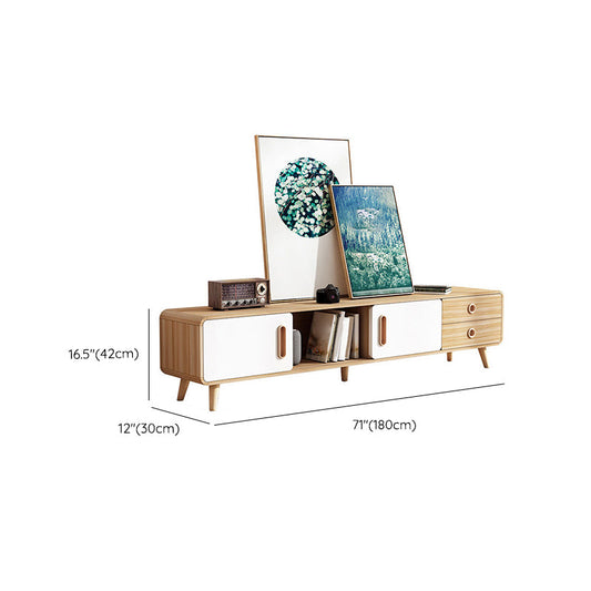WoodenTV Media Console Moderm TV Stand Console for Living Room Clearhalo 'furn' 'furn_tv_stands_entertainment_centers' 'Furniture' 'Living Room Furniture' 'TV Stands & Entertainment Centers' 'TV Stands & Media Storage Furniture' 'tv_stands_entertainment_centers' 7408197