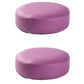 Modern Pouf Ottoman Faux Leather Upholstered Solid Color Round Ottoman with Wheels Without Casters Violet 2 Piece Set Clearhalo 'furn' 'furn_ottomans_poufs' 'Furniture' 'Living Room Furniture' 'Ottomans & Poufs' 'ottomans_poufs' 7408248