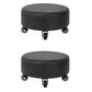 Modern Pouf Ottoman Faux Leather Upholstered Solid Color Round Ottoman with Wheels Casters Black 2 Piece Set Clearhalo 'furn' 'furn_ottomans_poufs' 'Furniture' 'Living Room Furniture' 'Ottomans & Poufs' 'ottomans_poufs' 7408262