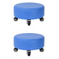 Modern Pouf Ottoman Faux Leather Upholstered Solid Color Round Ottoman with Wheels Casters Blue 2 Piece Set Clearhalo 'furn' 'furn_ottomans_poufs' 'Furniture' 'Living Room Furniture' 'Ottomans & Poufs' 'ottomans_poufs' 7408264