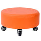 Modern Pouf Ottoman Faux Leather Upholstered Solid Color Round Ottoman with Wheels Casters Orange 1 Piece Clearhalo 'furn' 'furn_ottomans_poufs' 'Furniture' 'Living Room Furniture' 'Ottomans & Poufs' 'ottomans_poufs' 7408272