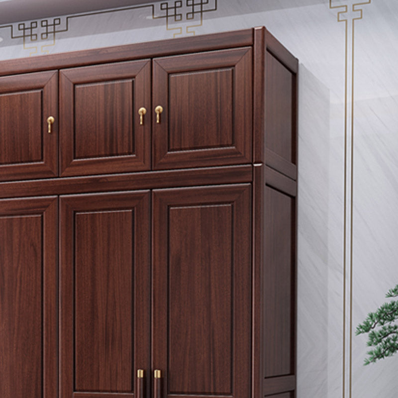 Contemporary Wardrobe Armoire Wood Wardrobe Closet with Doors and Drawers