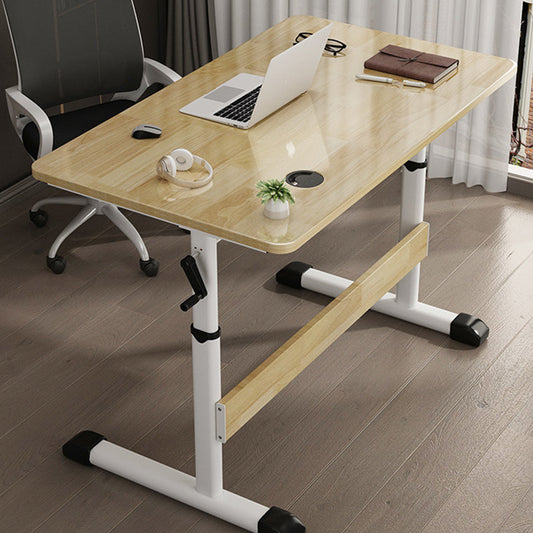 Modern Folding Dormitory Writing Desk 23.6" H Office Desk with T-Shape Base Clearhalo 'furn' 'furn_office_desk' 'Furniture' 'Office Desks' 'Office Furniture' 'office_desk' 7408547