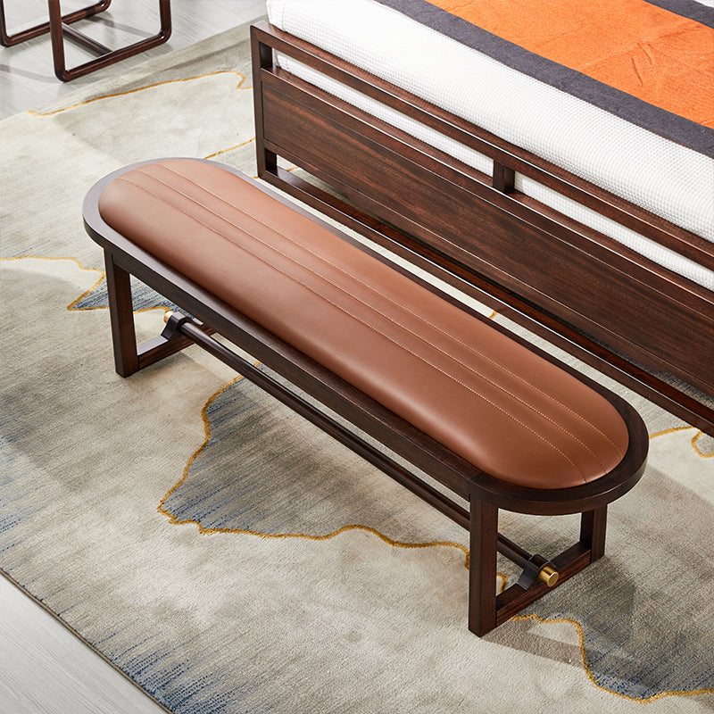 Modern Upholstered Seating Bench Solid Wood Rectangle Bench for Bedroom Clearhalo 'Benches' 'Chairs & Seating' 'furn' 'furn_benches' 'Furniture' 'Living Room Furniture' 7408601