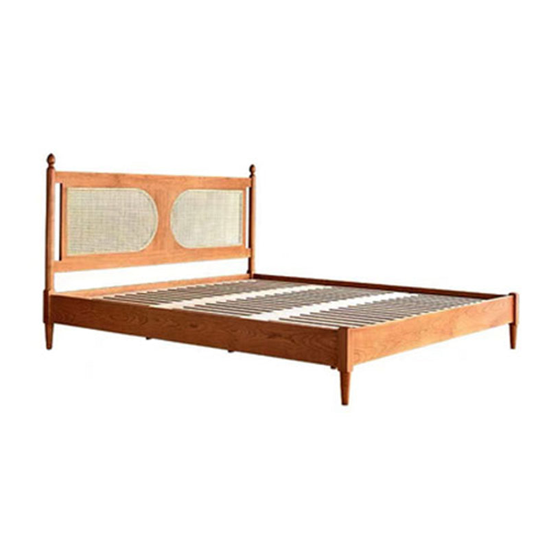 Tropical Standard Bed Solid Wood Solid Color Panel Bed with Headboard Wood Single Bed Clearhalo 'Bedroom Furniture' 'Beds' 'furn' 'furn_beds' 'Furniture' 7408610
