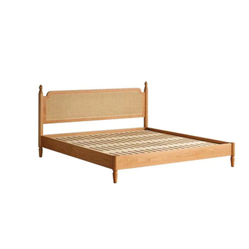 Tropical Standard Bed Solid Wood Solid Color Panel Bed with Headboard Light Brown Single Bed Clearhalo 'Bedroom Furniture' 'Beds' 'furn' 'furn_beds' 'Furniture' 7408611