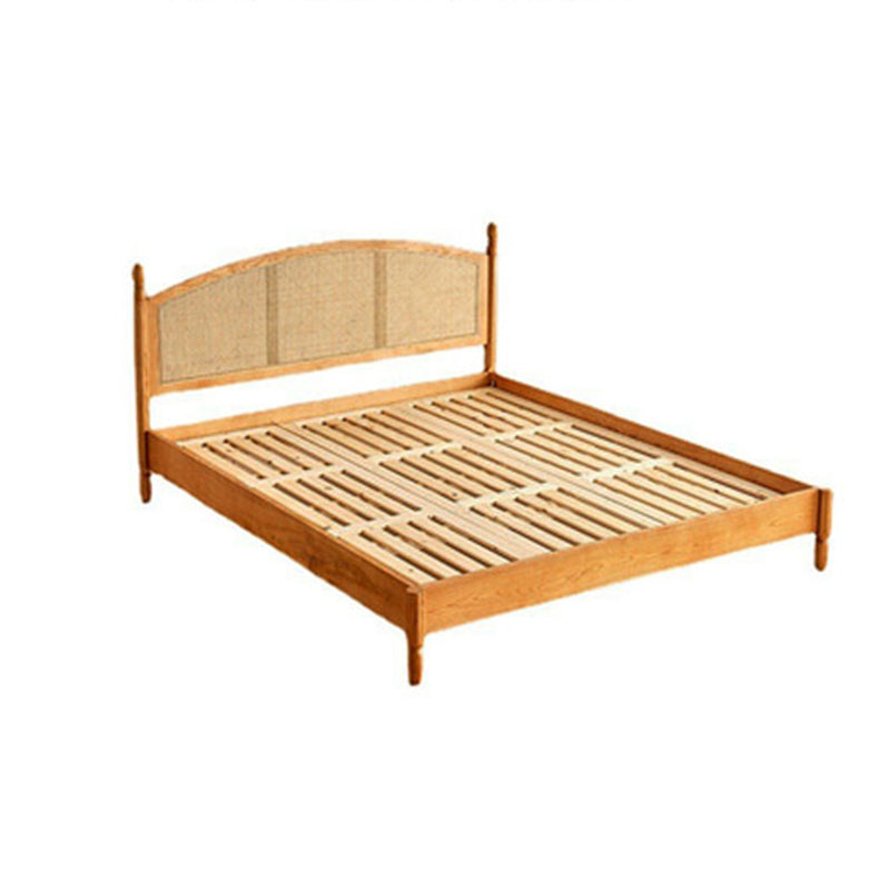 Tropical Standard Bed Solid Wood Solid Color Panel Bed with Headboard Natural Single Bed Clearhalo 'Bedroom Furniture' 'Beds' 'furn' 'furn_beds' 'Furniture' 7408613