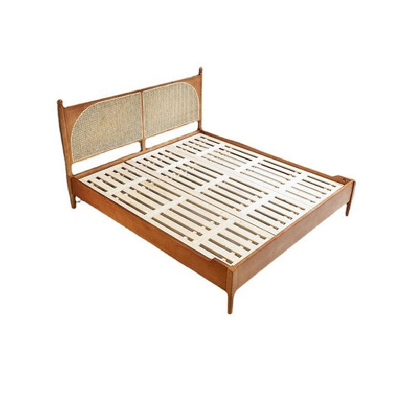 Tropical Standard Bed Solid Wood Solid Color Panel Bed with Headboard Cherry Wood Single Bed Clearhalo 'Bedroom Furniture' 'Beds' 'furn' 'furn_beds' 'Furniture' 7408615