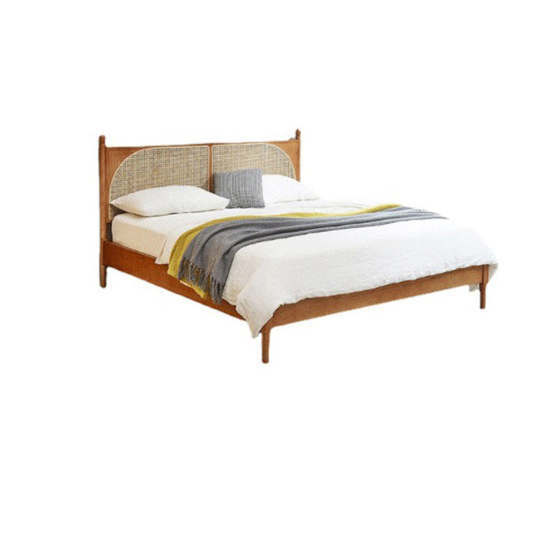 Tropical Standard Bed Solid Wood Solid Color Panel Bed with Headboard Clearhalo 'Bedroom Furniture' 'Beds' 'furn' 'furn_beds' 'Furniture' 7408617