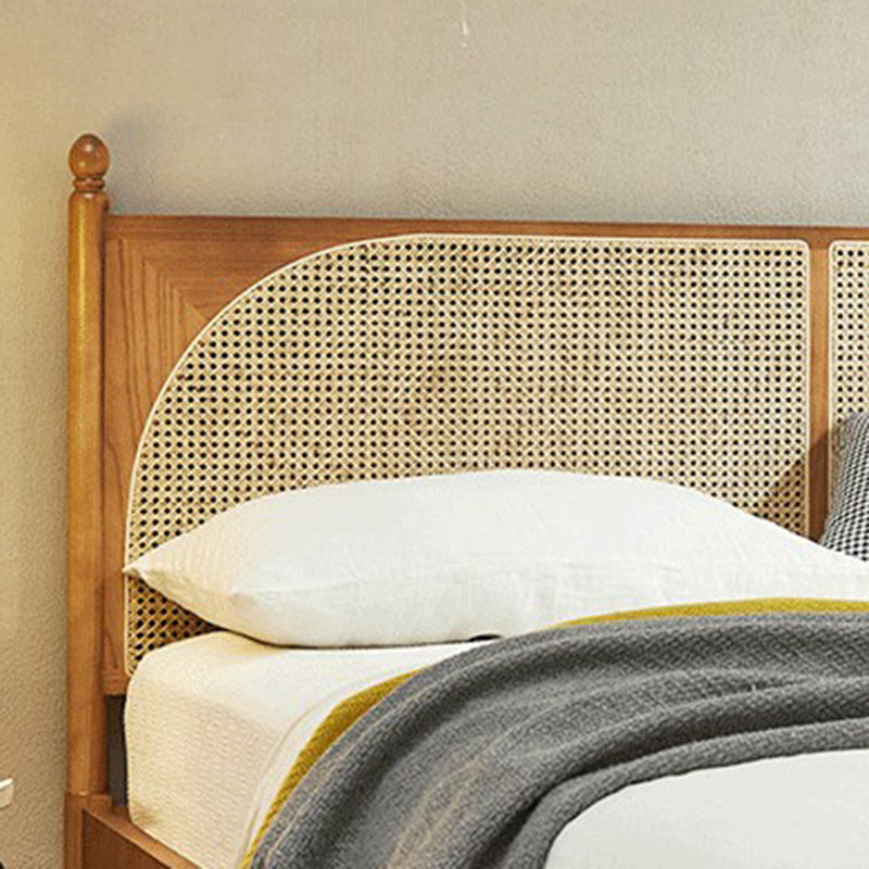 Tropical Standard Bed Solid Wood Solid Color Panel Bed with Headboard Clearhalo 'Bedroom Furniture' 'Beds' 'furn' 'furn_beds' 'Furniture' 7408619