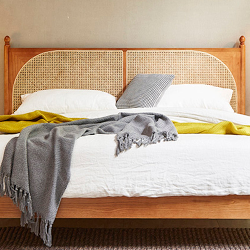 Tropical Standard Bed Solid Wood Solid Color Panel Bed with Headboard Clearhalo 'Bedroom Furniture' 'Beds' 'furn' 'furn_beds' 'Furniture' 7408622